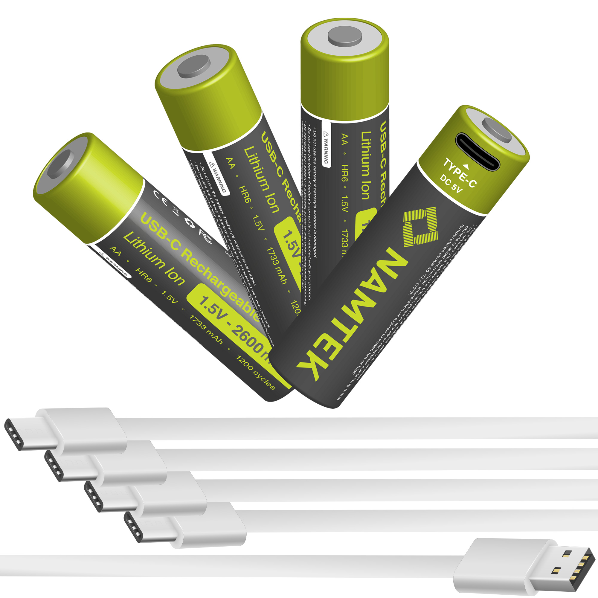 Vruchtbaar Bijdrager Denken AA Oplaadbare Batterijen met USB aansluiting - 4 Stuks (incl. 4-in-1  oplaadkabel) - USB Batterijen